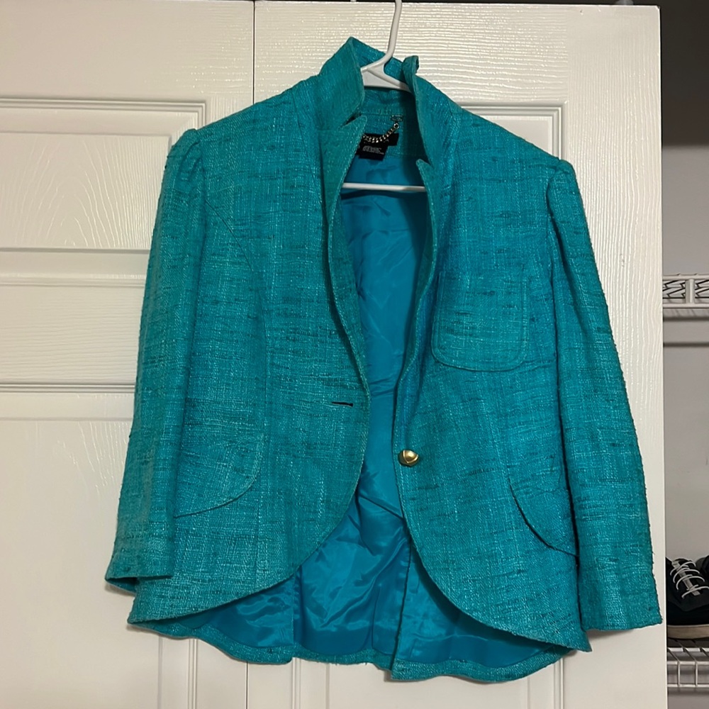 ETCETERA Teal jacket. Size 8. Good condition.
